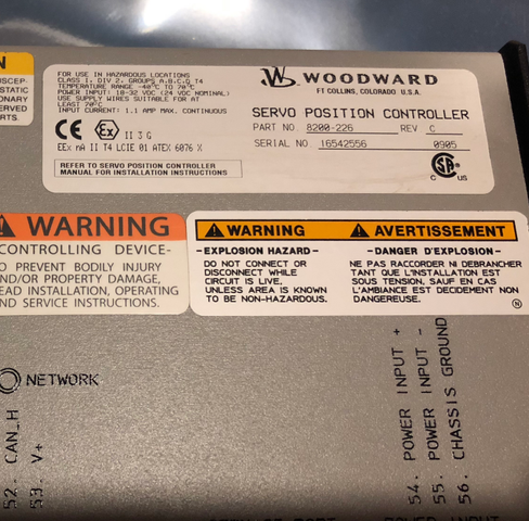 Controlador de posici&oacute;n servo Woodward 8200-226