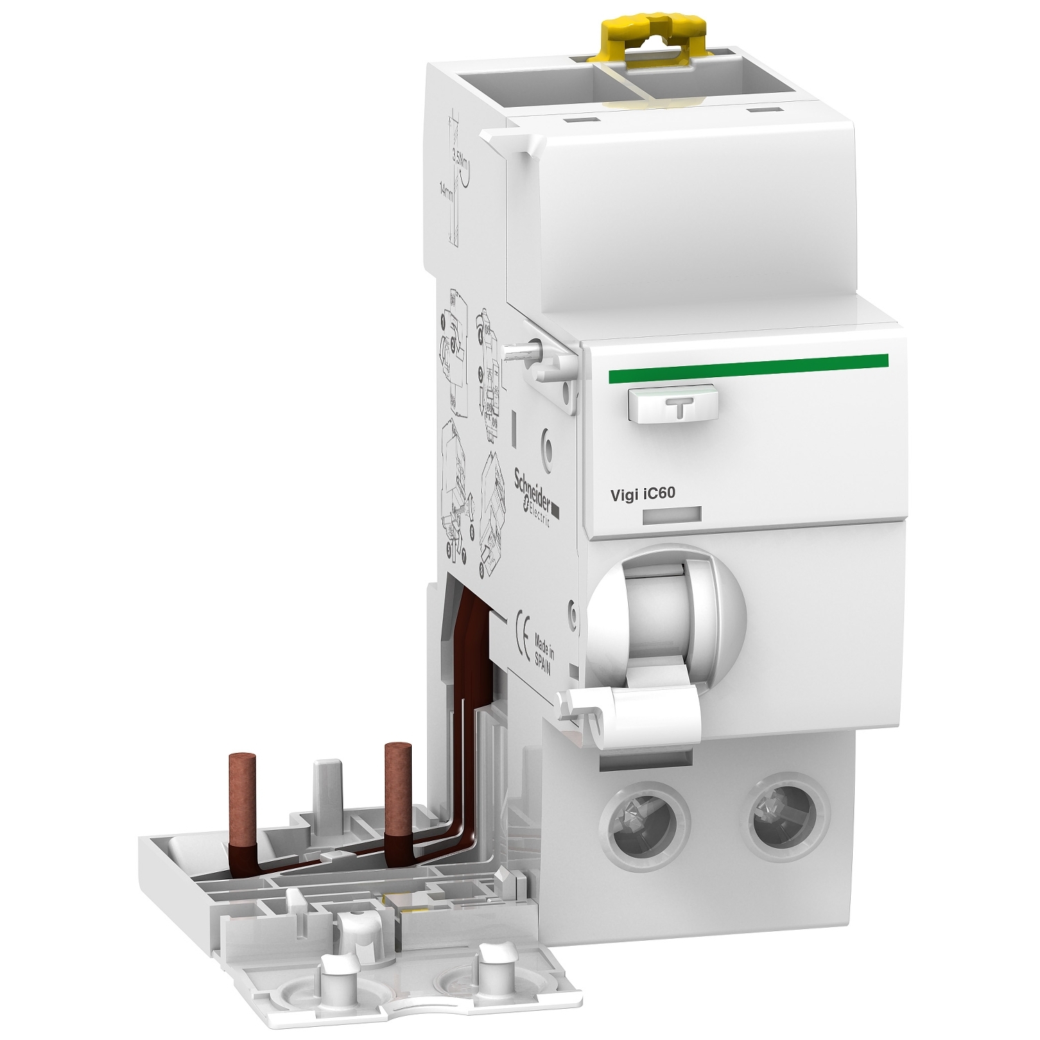 Schneider A9V61263 Vigi iC60 - earth leakage add-on block - 2P - 63A - 30mA - SI type