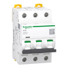 Schneider A9F75301 Miniature circuit breaker (MCB), Acti9 iC60N, 3P, 1A, D curve, 6000A (IEC/EN 60898-1), 50kA (IEC/EN 60947-2)