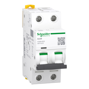 Schneider A9F76225 Miniaturn&iacute; jistič (MCB), Acti9 iC60N, 2P, 25A, B křivka, 6000A (IEC/EN 60898-1), 10kA (IEC/EN 60947-2)