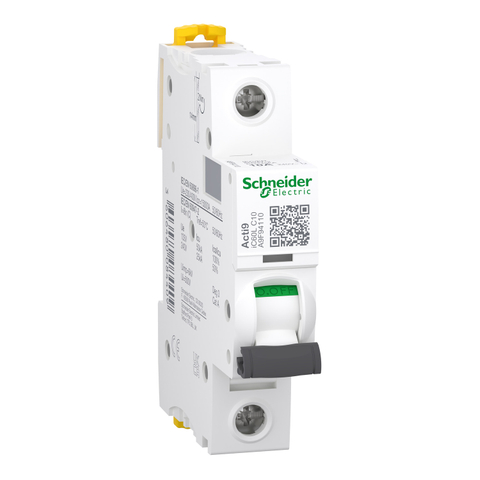 مدار شکن مینیاتوری Schneider A9F94110، Acti9 iC60L، 1P، 10 A، منحنی C، 15000 A (IEC 60898-1)، 25 kA (IEC 60947-2)