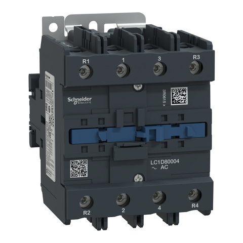 Schneider LC1D80004E7 TeSys D contactor - 4P(4 NO) - AC-1 - <= 440 V 125 A - 48 V AC 50/60 Hz coil
